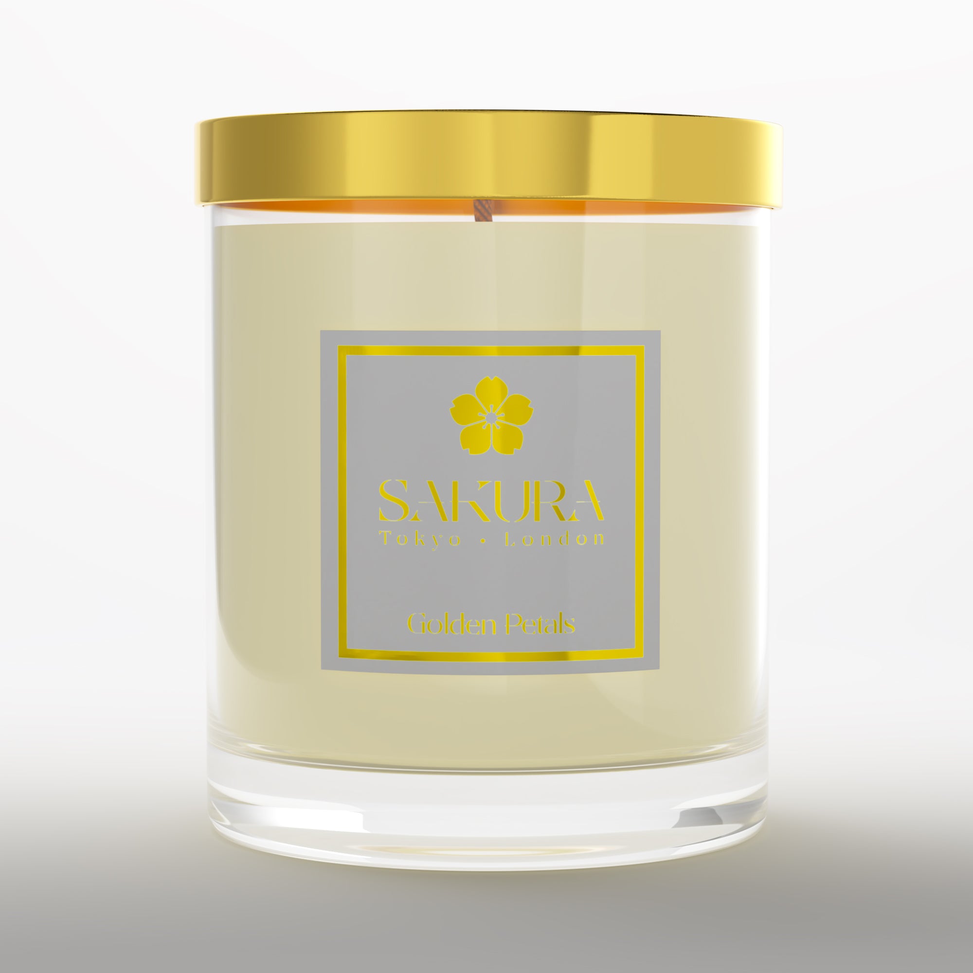 Golden Petals Candle with Bergamot, Ylang Ylang, Cedarwood, Cypress, Kinsenka & Patchouli – 150g