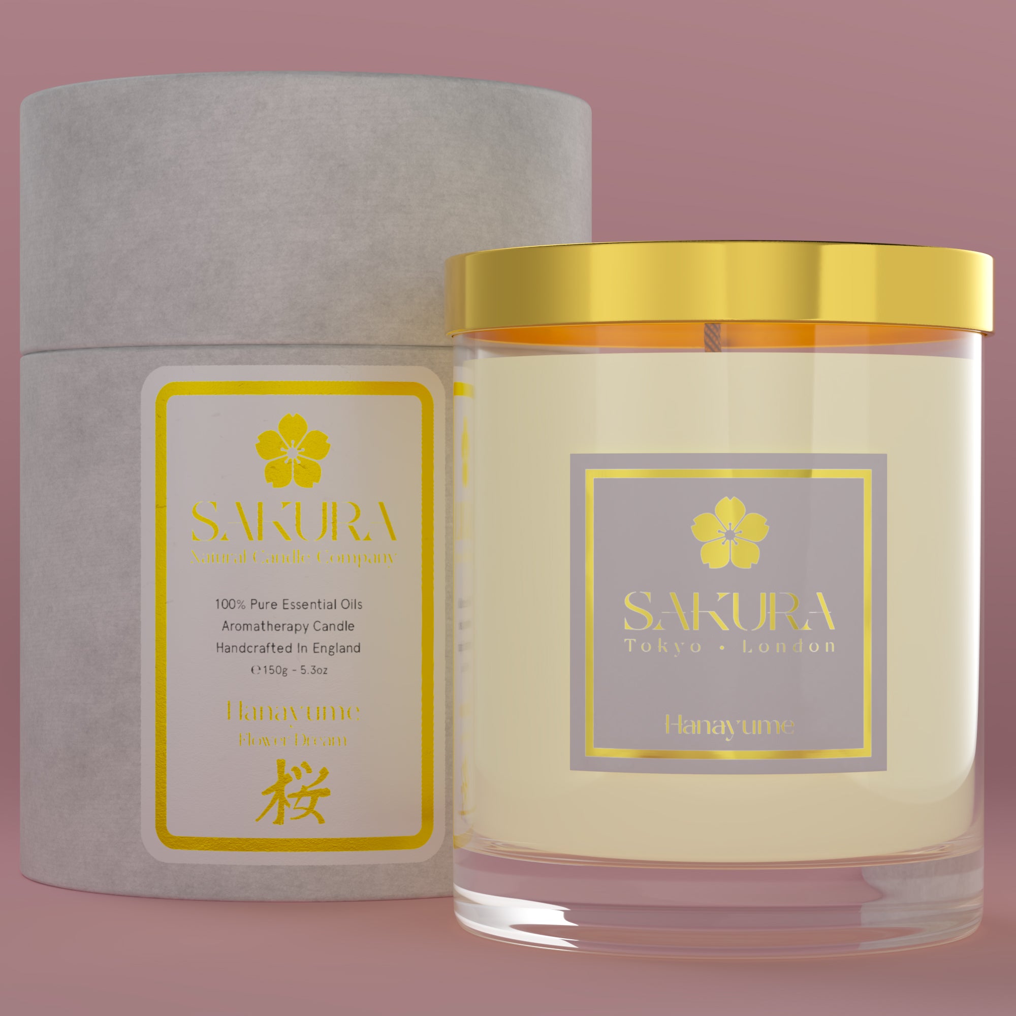 Hanayume Luxury Candle with Neroli, Lavender, Geranium & Clary Sage – 150g