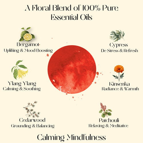 Golden Petals Candle with Bergamot, Ylang Ylang, Cedarwood, Cypress, Kinsenka & Patchouli – 150g