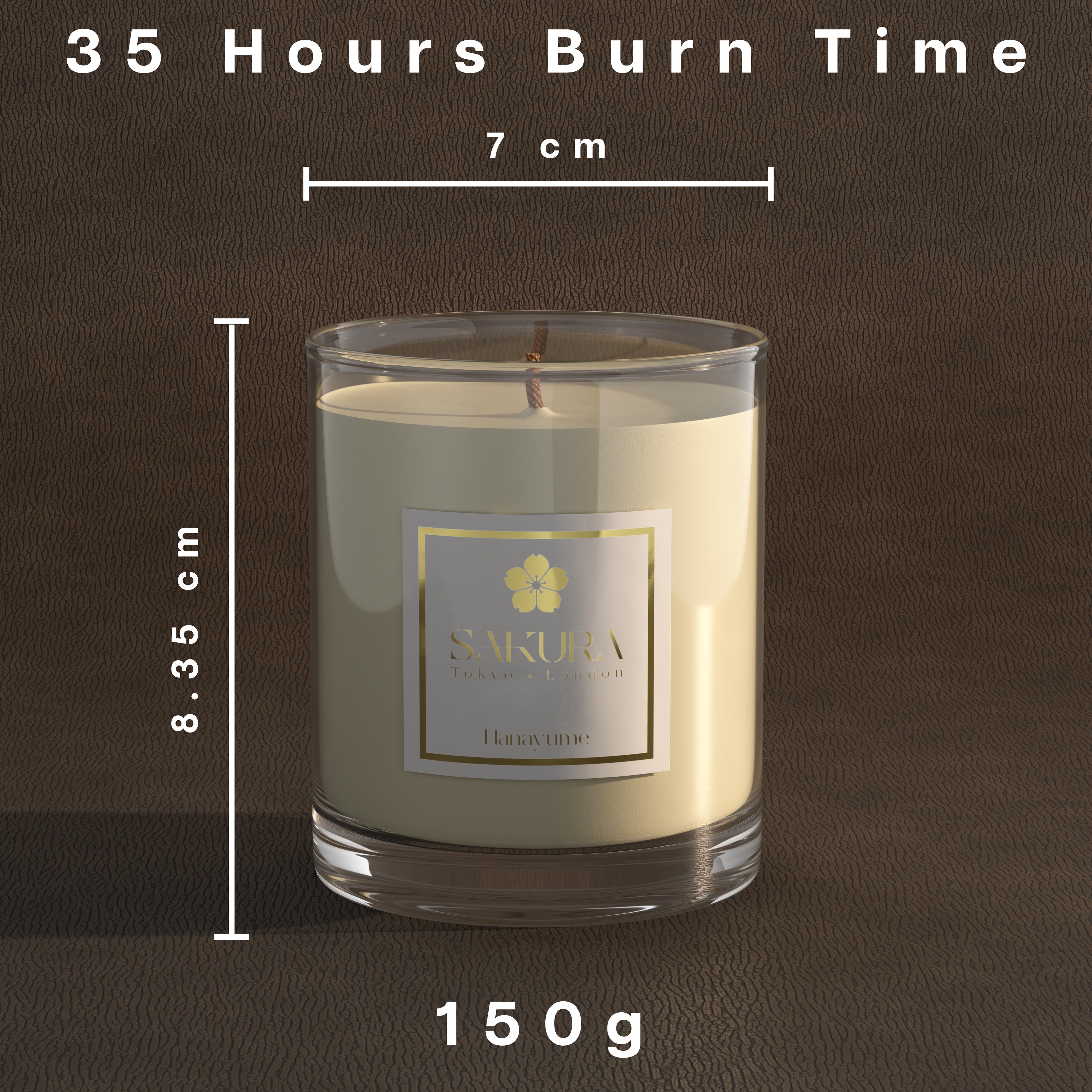 Hanayume Luxury Candle with Neroli, Lavender, Geranium & Clary Sage – 150g